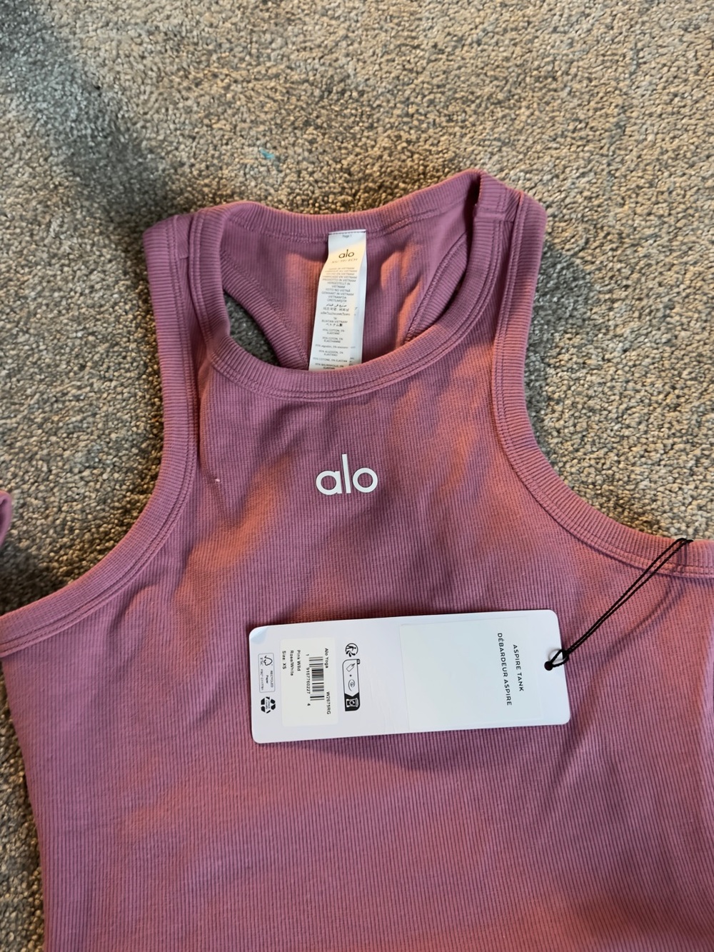 ALO Yoga Ribbed Racerback Tank in wild rose
